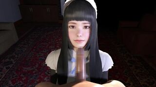 My cute maid loves to suck my dick【Hentai 3D】