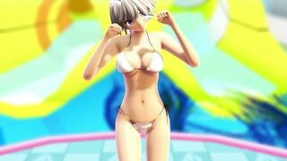 【MMD】Sakuya thighs jiggle (moon light dancing)【R-18】