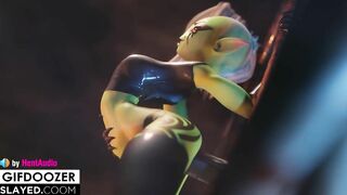 Lord Dominator Sex Machine Deep Anal with Belly Bulge and Cumflation 3d animation with sound