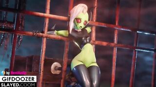 Lord Dominator Sex Machine Deep Anal with Belly Bulge and Cumflation 3d animation with sound