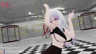 Busty Haku Looses her panties Im I'll Blender MMD 1572