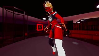 Femboy demon striptease in VR