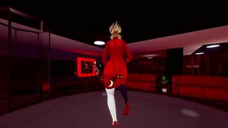 Femboy demon striptease in VR