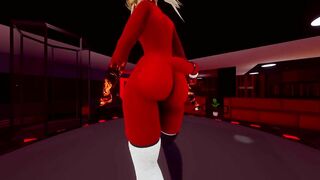 Femboy demon striptease in VR