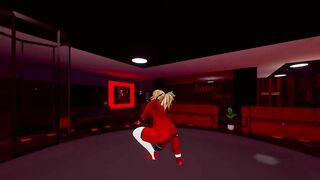 Femboy demon striptease in VR