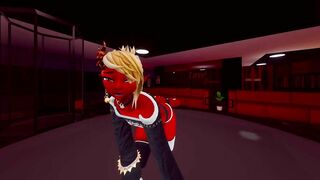 Femboy demon striptease in VR