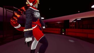 Femboy demon striptease in VR