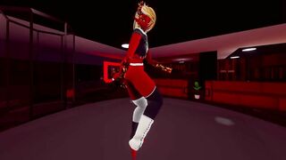 Femboy demon striptease in VR