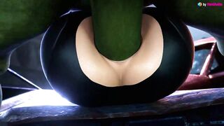 Hunk smashes Natasha Romanov's anal hole roughly (Marvel 3d animation with sound)