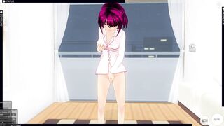 3D HENTAI in Pajamas Masturbates before Bed