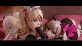 Pink Mercy And Black Cat D.va