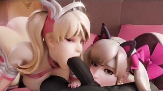 Pink Mercy And Black Cat D.va