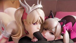 Pink Mercy And Black Cat D.va