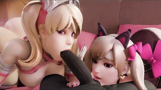 Pink Mercy And Black Cat D.va