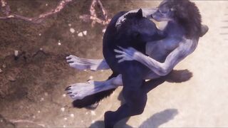 3D Werewolf Mating With Another Werewolf Monster