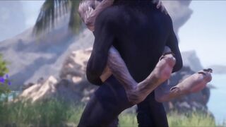 3D Werewolf Mating With Another Werewolf Monster