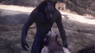 3D Werewolf Mating With Another Werewolf Monster