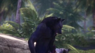 3D Werewolf Mating With Another Werewolf Monster