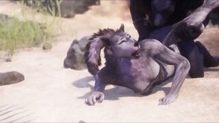 3D Werewolf Mating With Another Werewolf Monster