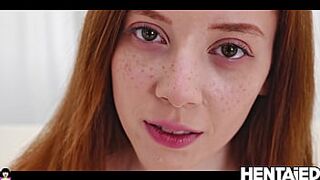 REAL LIFE HENTAI - Sweet petite Red head deep vagina & Bukkake - Lottie Magne