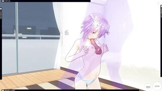 3D HENTAI Neptunia Caresses a Dick with her Breasts and makes you Cum