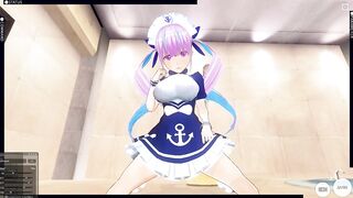 3D HENTAI POV Minato Aqua Rides your Cock