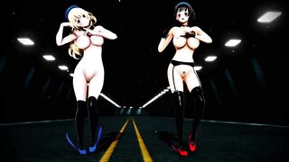 Mmd KanColle Kaohsiung and Atago will make all Man Cum 3D Animation