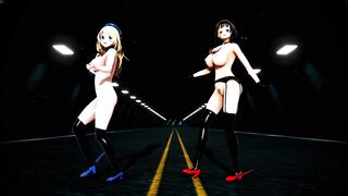 Mmd KanColle Kaohsiung and Atago will make all Man Cum 3D Animation