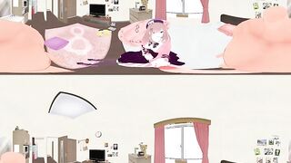 [VR 360 4K] Lulu Suzuhara Nijisanji Vtuber Handjob and Doggy Style