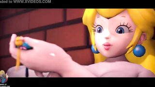 Giantess Peach with Samus and Princess Zelda - Super Mario (Rule 34)