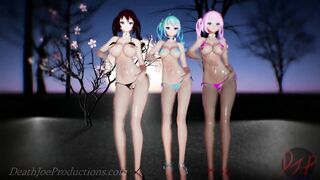 MMD R18 4k UHD Bikini MIku and Sisters - DDD - 1067