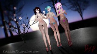 MMD R18 4k UHD Bikini MIku and Sisters - DDD - 1067