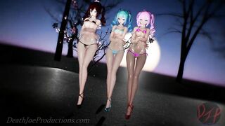 MMD R18 4k UHD Bikini MIku and Sisters - DDD - 1067