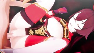 Amber Genshin Impact 3D HENTAI Animation Shortver