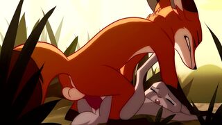 Patreon/Blitzdrachin : Straight yiff animation , cum inside, size difference , fox and rabbit