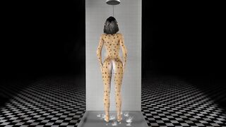 Cheetah Girl Blowjob in the shower Cum on Face Furry Cosplay