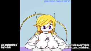 Gif Compilation - Monster Girls, Robot Girls, Breast Expansion (animations by Zedrin)