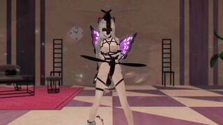 SKADI ARKNIGHTS HENTAI INSECTS SEX MMD NUDE DANCE PURPLE WINGS COLOR EDIT SMIXIX