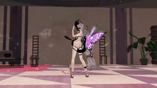 SKADI ARKNIGHTS HENTAI INSECTS SEX MMD NUDE DANCE PURPLE WINGS COLOR EDIT SMIXIX