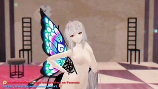 SKADI ARKNIGHTS HENTAI INSECTS SEX MMD NUDE DANCE PURPLE WINGS COLOR EDIT SMIXIX