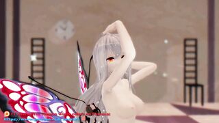 SKADI ARKNIGHTS HENTAI INSECTS SEX MMD NUDE DANCE PURPLE WINGS COLOR EDIT SMIXIX