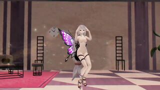 SKADI ARKNIGHTS HENTAI INSECTS SEX MMD NUDE DANCE PURPLE WINGS COLOR EDIT SMIXIX