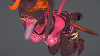 Banged Out Custom 3D Helluva Boss Impsona Velrezen facefucked while restrained (loop w/ audio, WIP