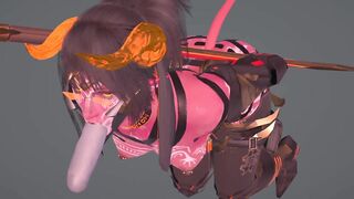 Banged Out Custom 3D Helluva Boss Impsona Velrezen facefucked while restrained (loop w/ audio, WIP