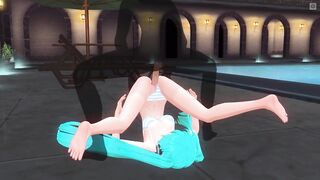 3D HENTAI Miku pussyfucked by the pool