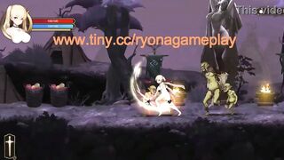 Cute blonde in hentai ryona sex with big goblin in ritual summon new gameplay