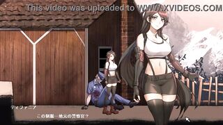 Cute lady has sex with men in a village in Dark side fantasy hentai erotic game