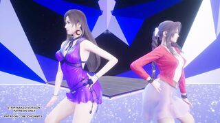 MMD TAEYEON - INVU Aerith Tifa Lockhart Hot Kpop Dance Final Fantasy Uncensored Hentai