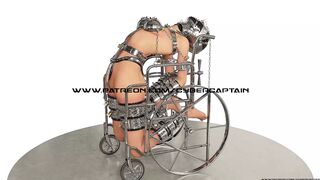 Slave Hardcore Cuffed and Chained in a Wheelchair Metal Bondage BDSM