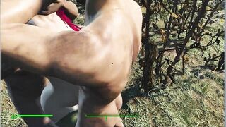 Two guys fuck a pregnant girl in a corn field | fallout 4 sex mod